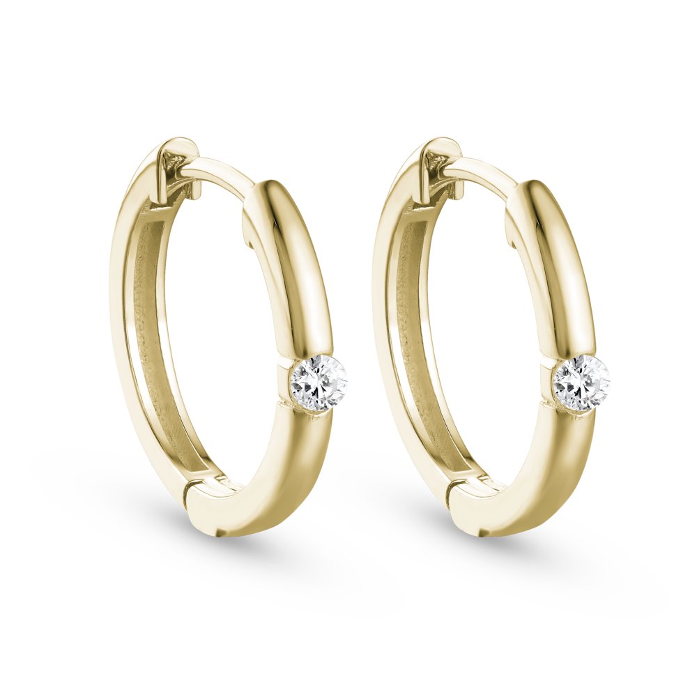 STFE-600Y — earrings in 14K gold vermeil with lab grown diamonds
