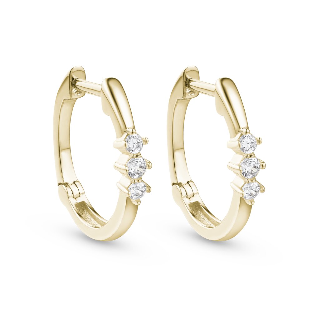 STFE-601Y — earrings in 14K gold vermeil with lab grown diamonds