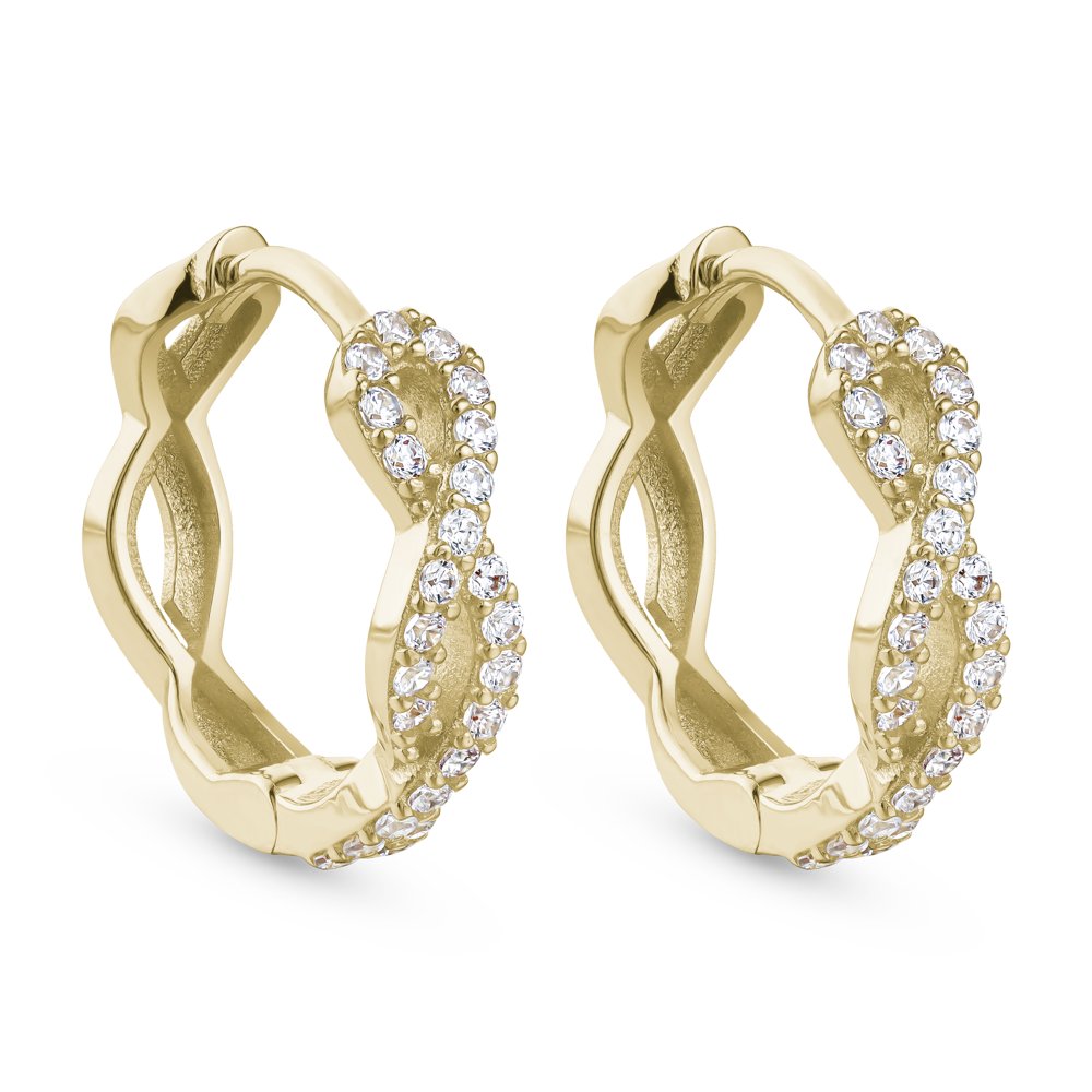 STFE-603Y — earrings in 14K gold vermeil with lab grown diamonds