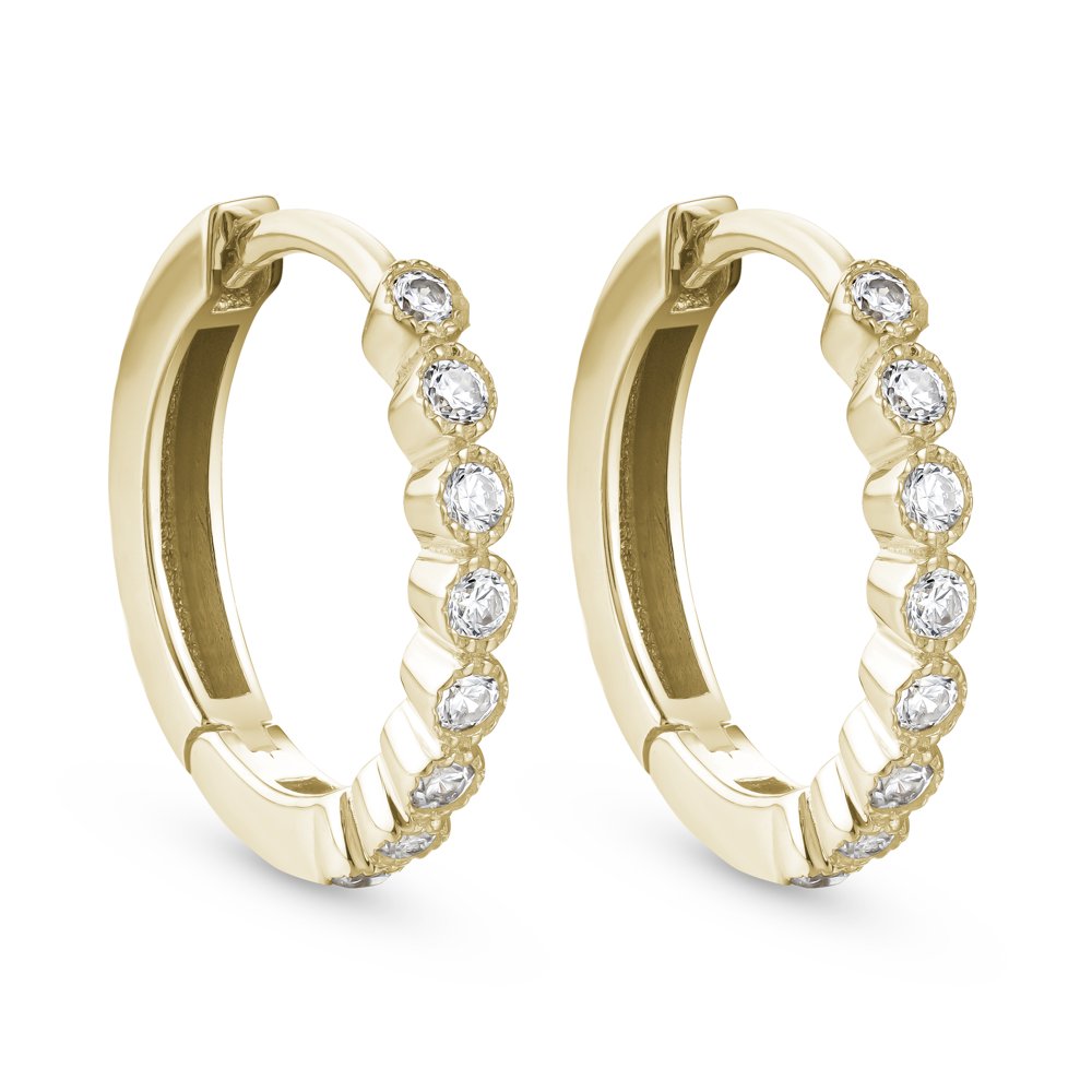 STFE-606Y — earrings in 14K gold vermeil with lab grown diamonds