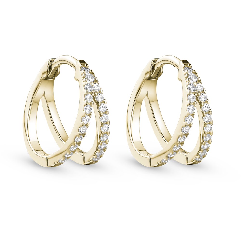 STFE-609Y — earrings in 14K gold vermeil with lab grown diamonds
