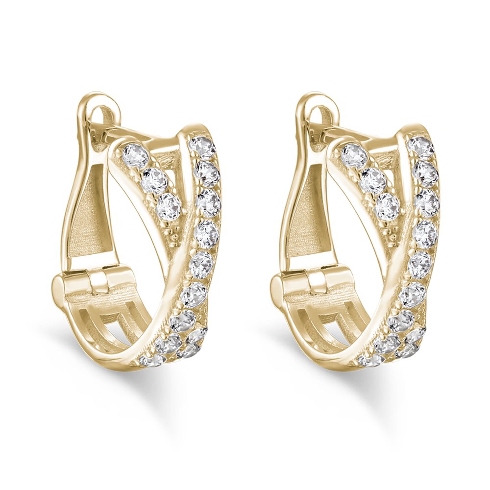 STFE-629Y — earrings in 14K gold vermeil with lab grown diamonds