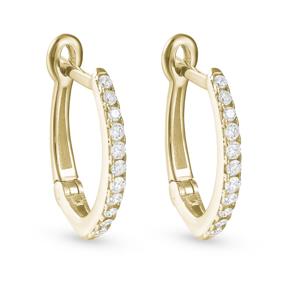 STFE-641Y — earrings in 14K gold vermeil with lab grown diamonds