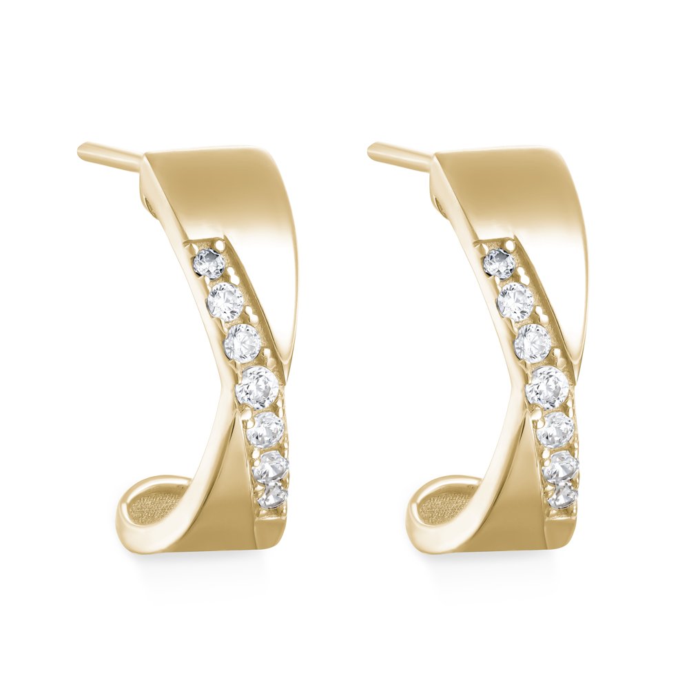 STFE-645Y — earrings in 14K gold vermeil with lab grown diamonds