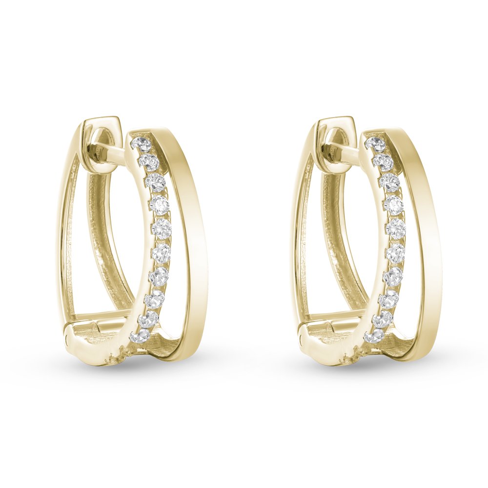 STFE-650Y — earrings in 14K gold vermeil with lab grown diamonds