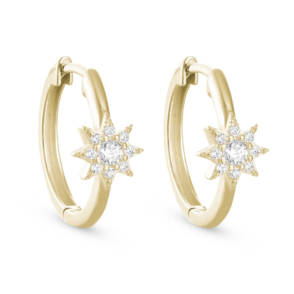 STFE-651Y — earrings in 14K gold vermeil with lab grown diamonds