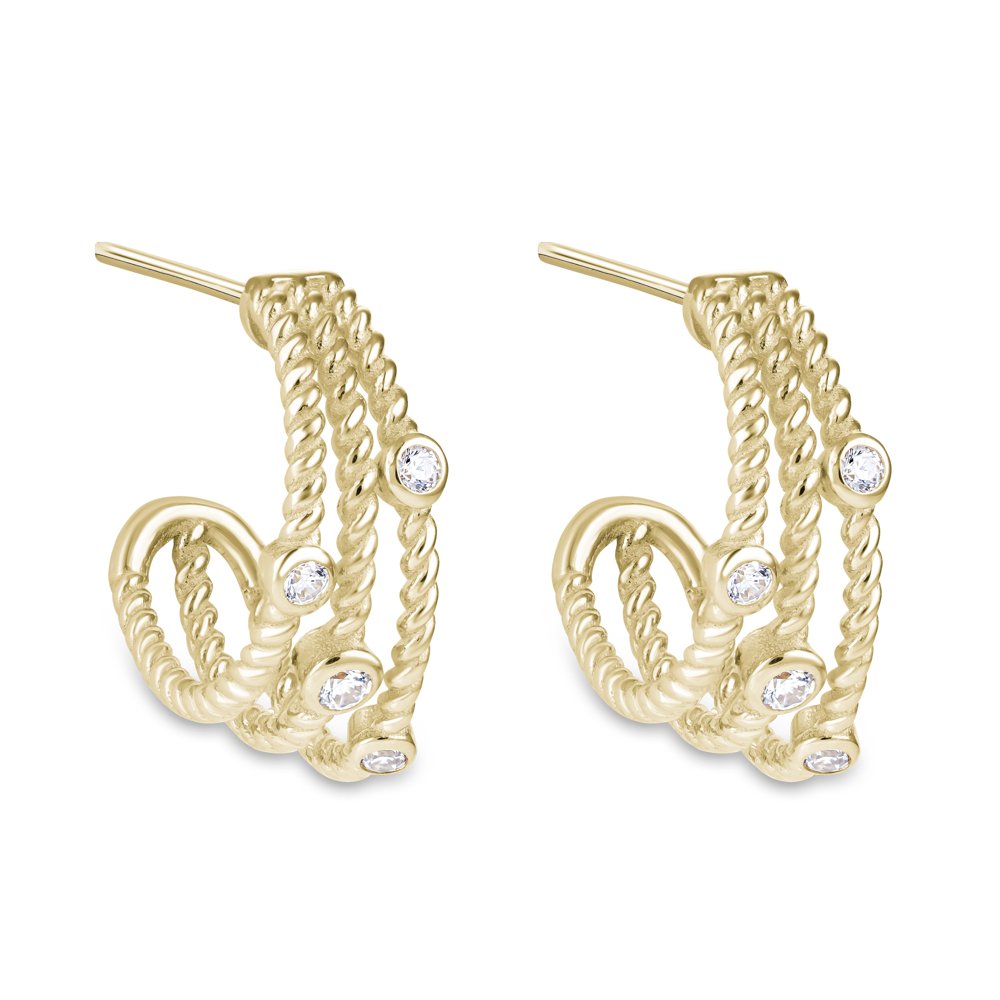 STFE-652Y — earrings in 14K gold vermeil with lab grown diamonds