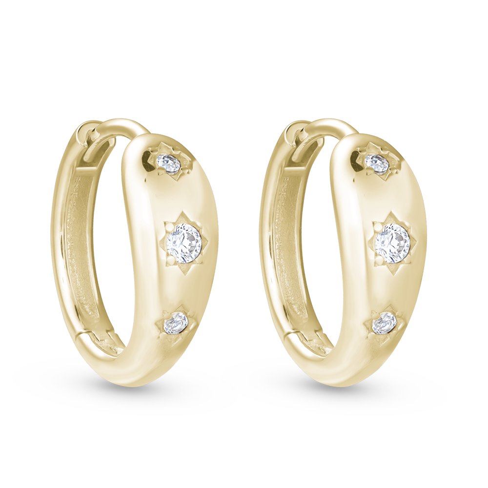STFE-653Y — earrings in 14K gold vermeil with lab grown diamonds