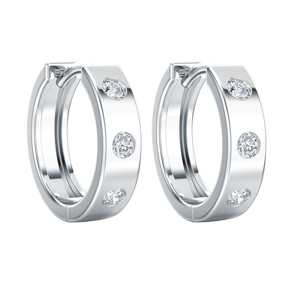 STFE-667W — earrings in 14K gold vermeil with lab grown diamonds
