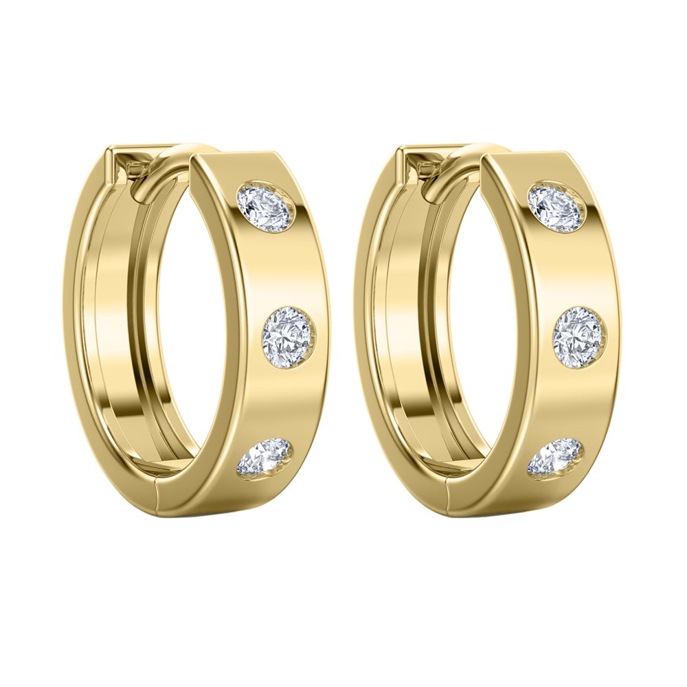 STFE-667Y — earrings in 14K gold vermeil with lab grown diamonds