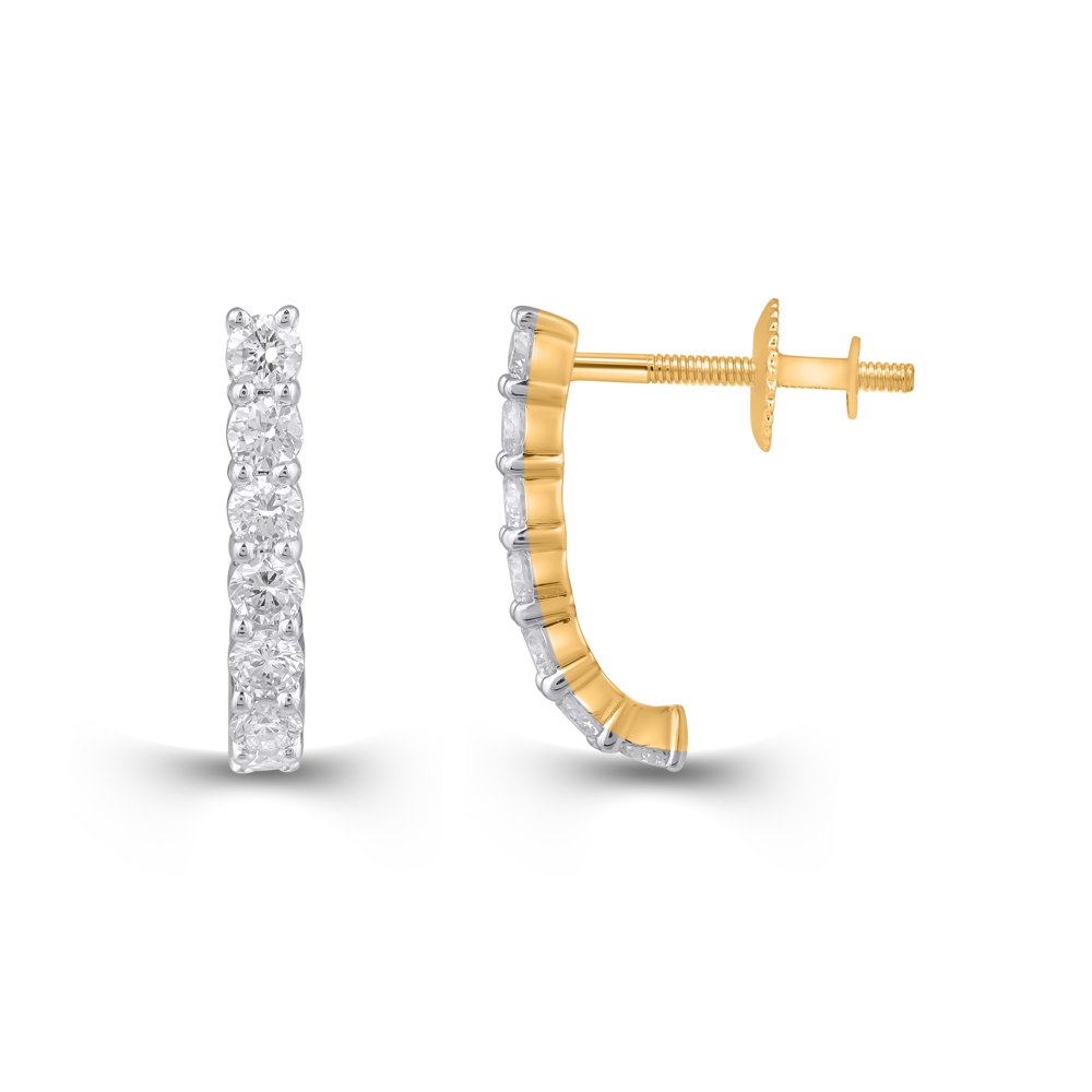 STFE-688Y — earrings in 14K gold vermeil with lab grown diamonds