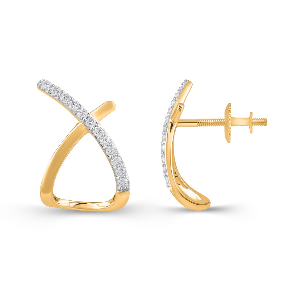 STFE-689Y — earrings in 14K gold vermeil with lab grown diamonds