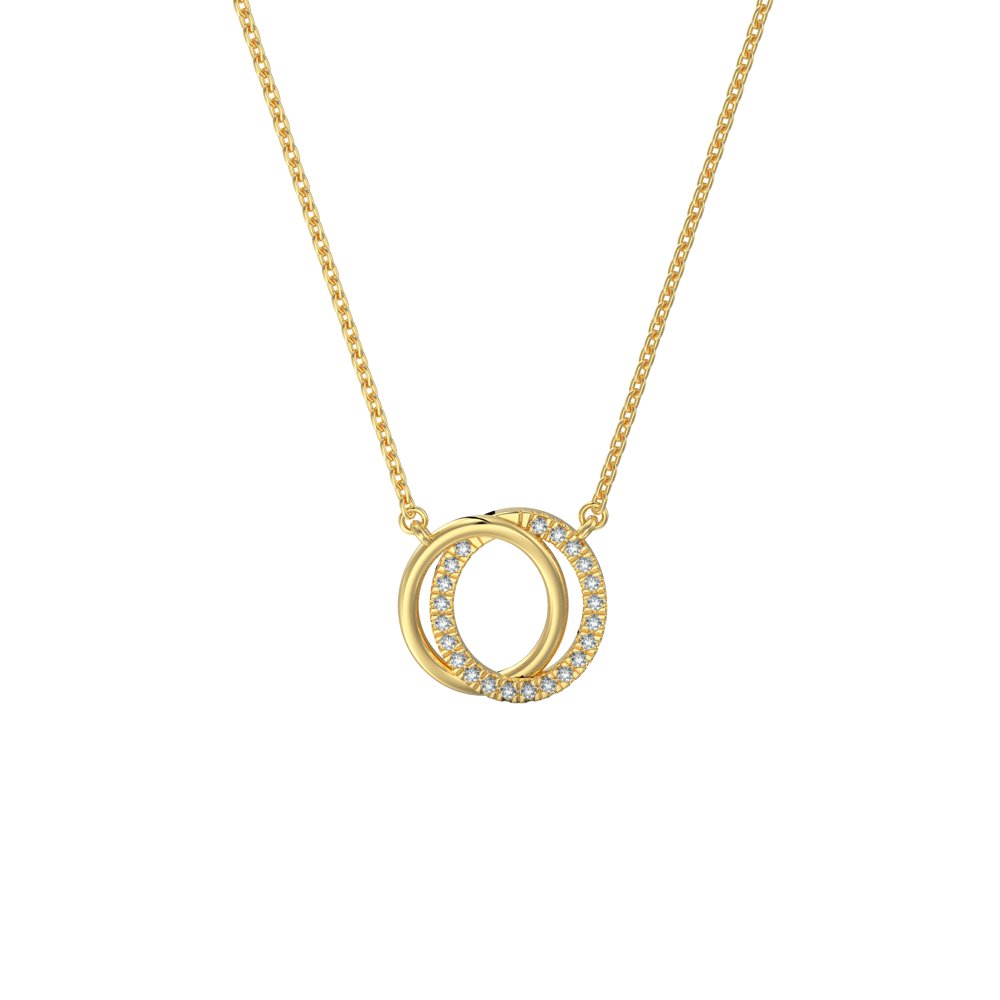 STNP-124Y — pendant in 14K gold vermeil with lab grown diamonds