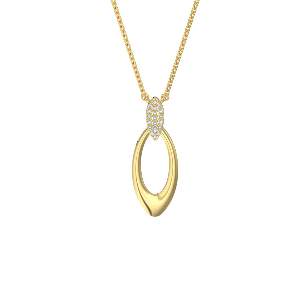 STNP-133Y — pendant in 14K gold vermeil with lab grown diamonds