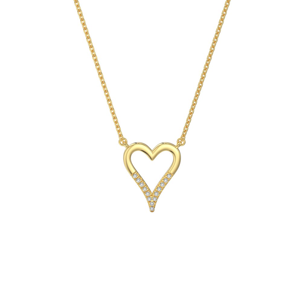 STNP-135Y — pendant in 14K gold vermeil with lab grown diamonds