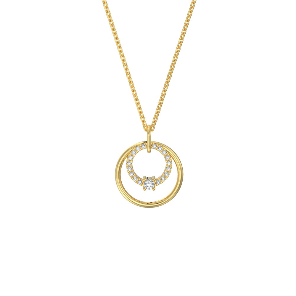 STNP-136Y — pendant in 14K gold vermeil with lab grown diamonds