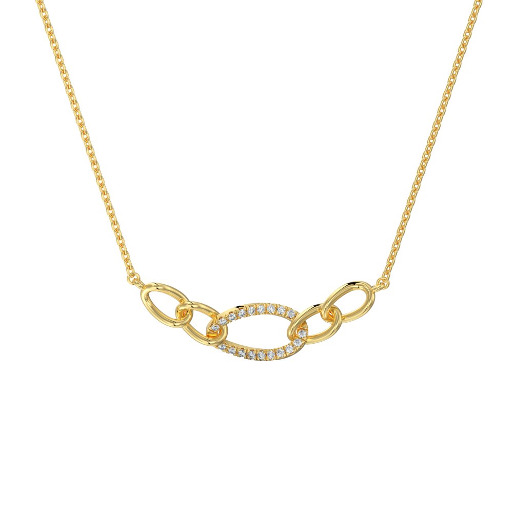 STNP-140Y — pendant in 14K gold vermeil with lab grown diamonds