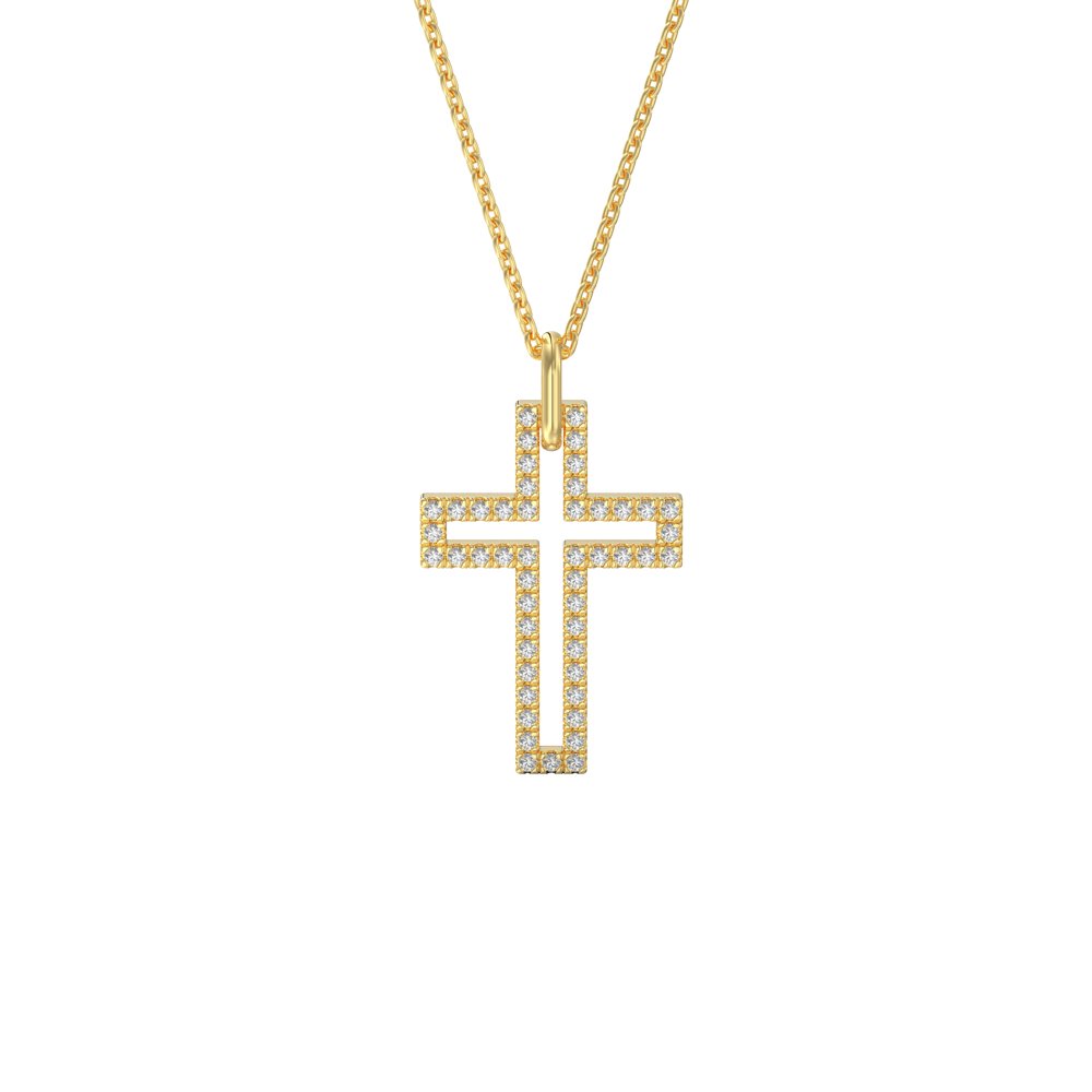 STNP-143Y — pendant in 14K gold vermeil with lab grown diamonds