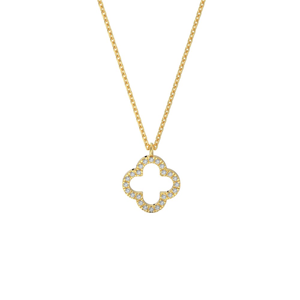 STNP-145Y — pendant in 14K gold vermeil with lab grown diamonds