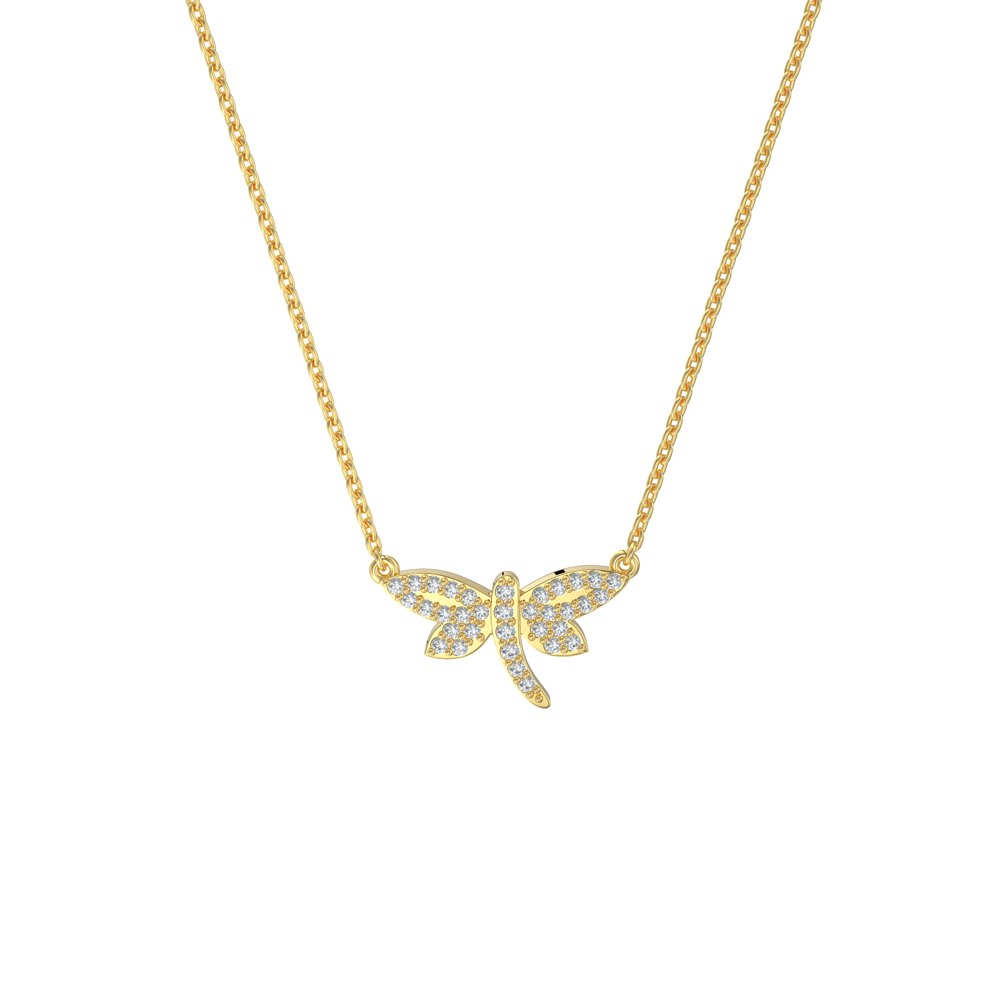STNP-147Y — pendant in 14K gold vermeil with lab grown diamonds