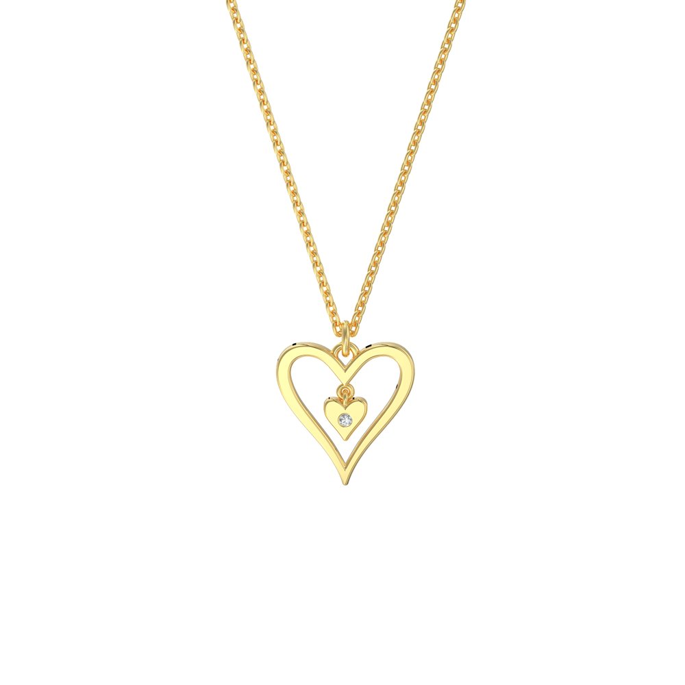 STNP-150Y — pendant in 14K gold vermeil with lab grown diamonds