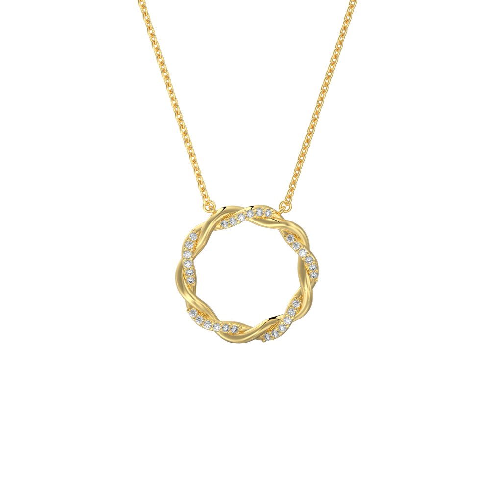 STNP-155Y — pendant in 14K gold vermeil with lab grown diamonds